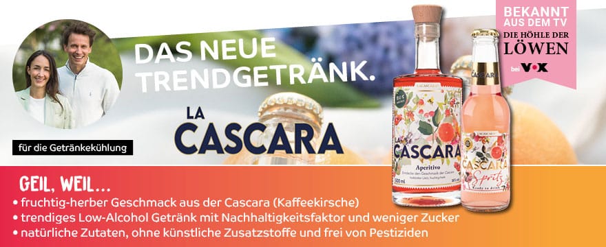 La Cascara ist als hochwertiger Premium Aperitivo und als trinkfertige Premium Spritz-Variante erhältlich.