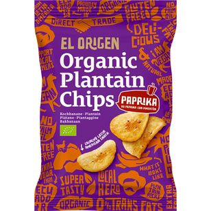 el origen Organic Plantain Chips, Paprika Bio